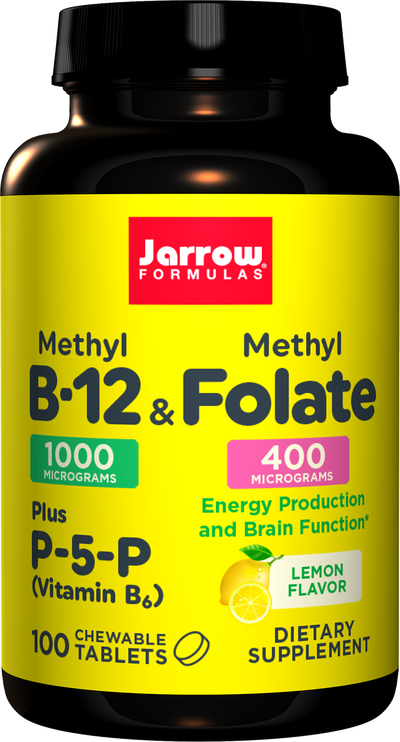 Jarrow Formulas Methyl B-12 & Methyl Folate Lemon